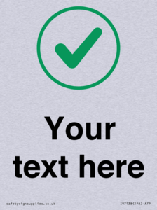 Custom plain background, green tick in circle sign